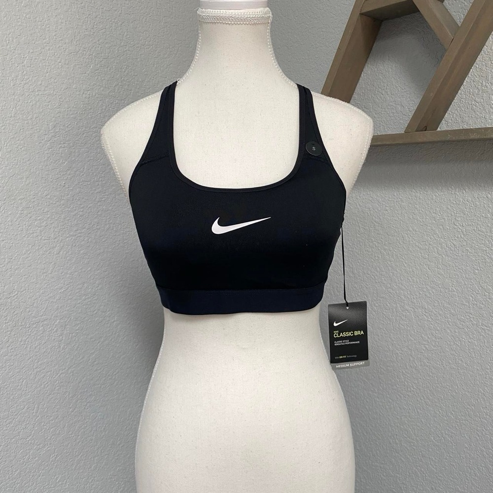 NIKE BLACK TRAINING SPORTS BRA CROSS OPEN BACK ACTIVEWEAR GYM WORKOUT